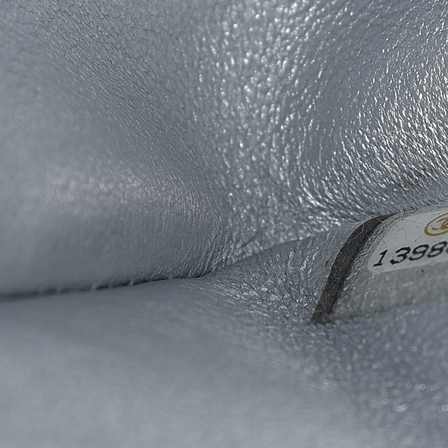 Metallic Lambskin Quilted Medium Double Flap Silver