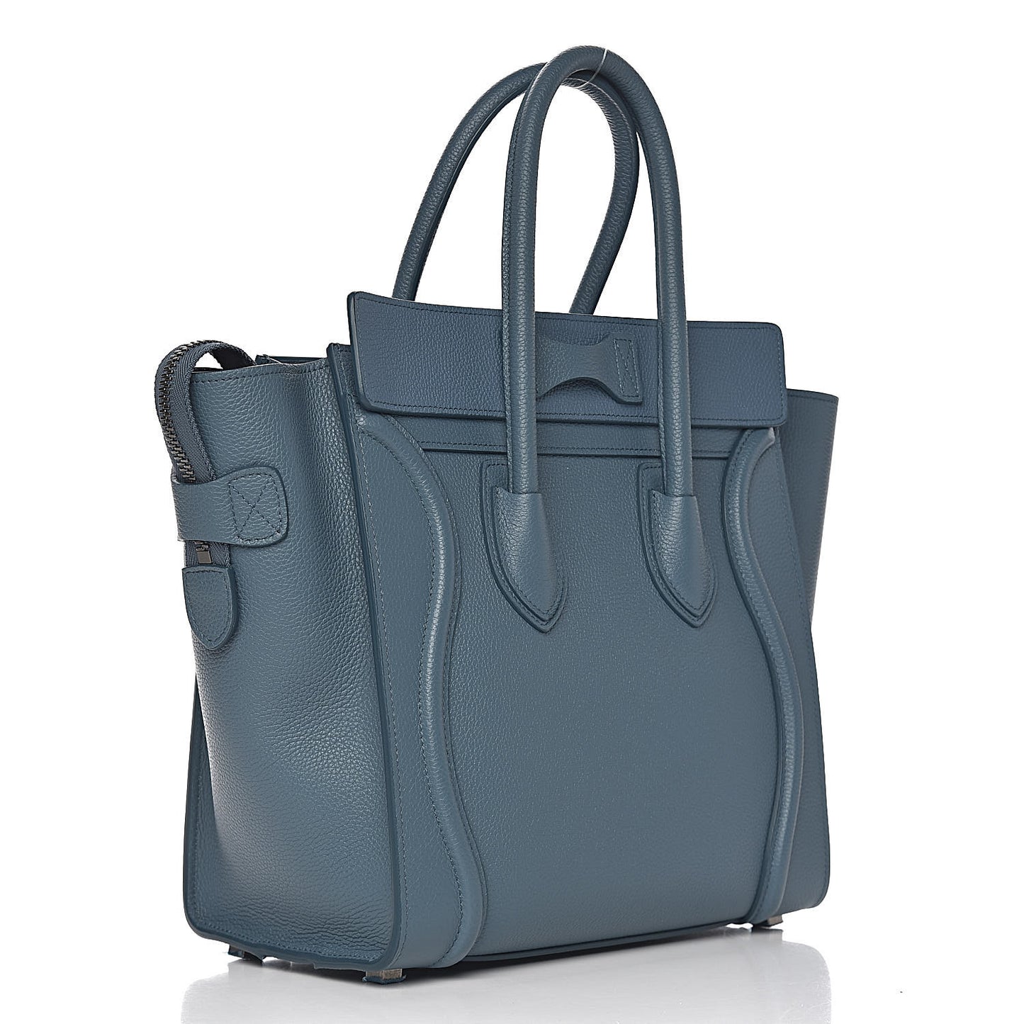 Drummed Calfskin Micro Luggage Celadon
