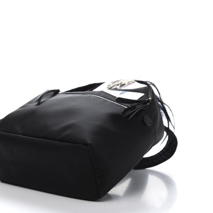 Fendi Nylon Vitello Fox Goat Fur Monster Eyes Backpack Black Multicolor Sky 10 of 11