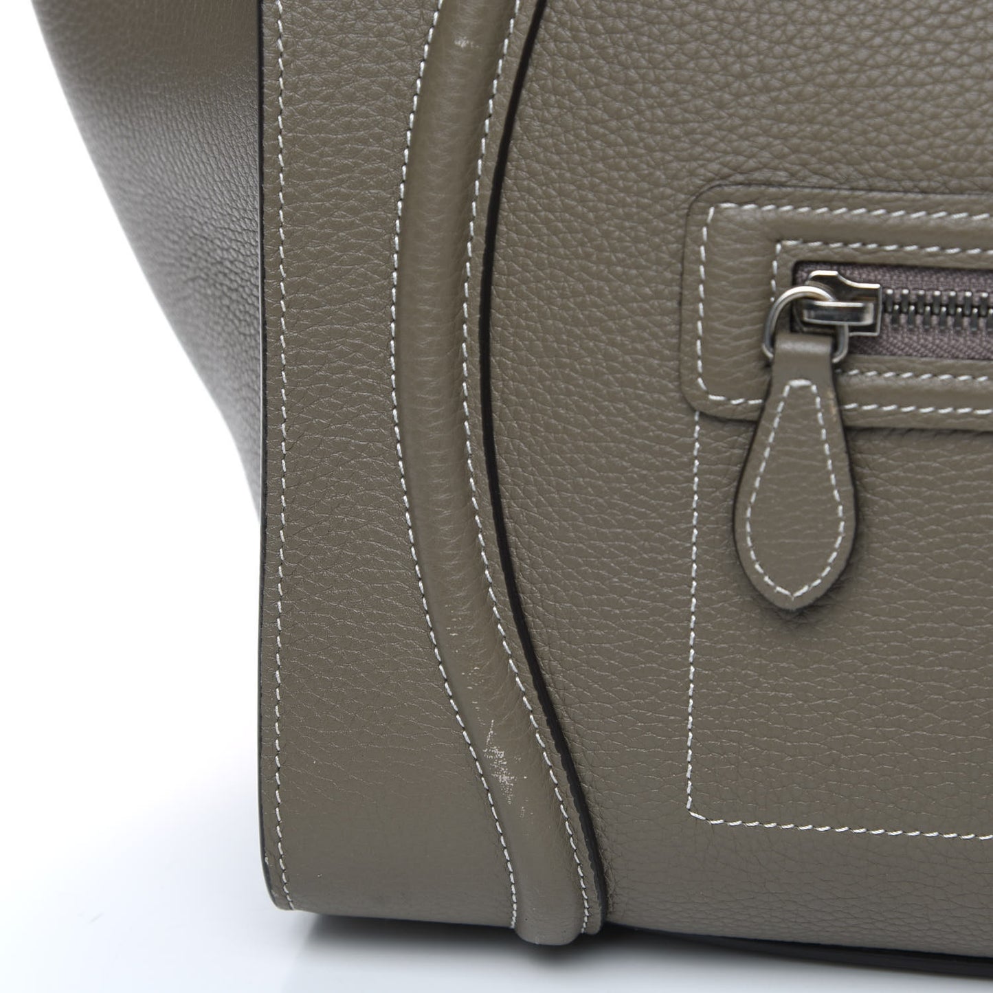 Drummed Calfskin Mini Luggage Souris