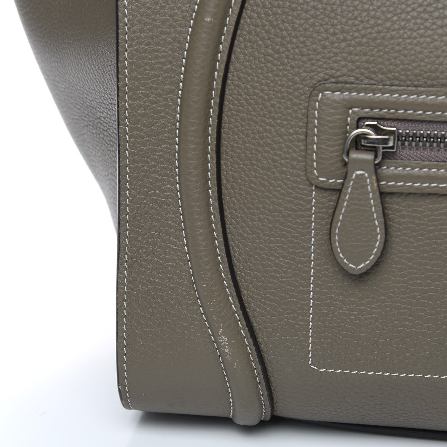 Celine Drummed Calfskin Mini Luggage Souris 14 of 15