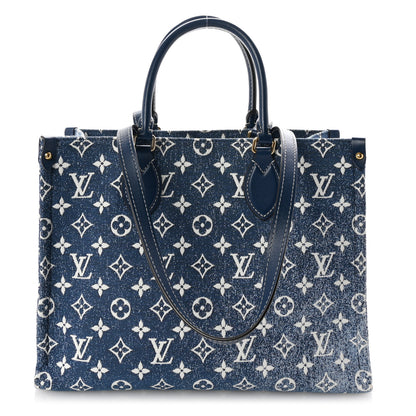 Louis Vuitton Monogram Jacquard Denim Onthego MM Bleu 1 of 9