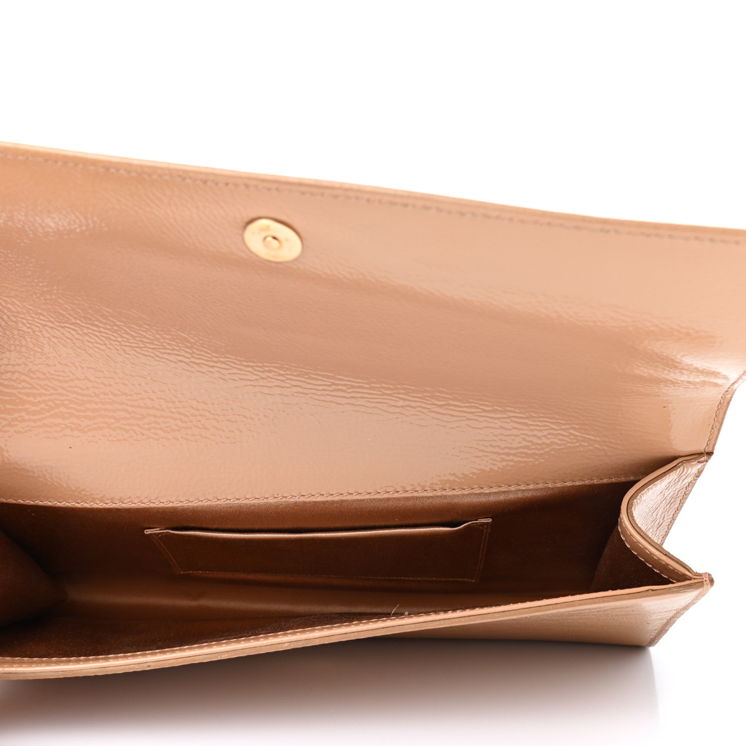 Saint Laurent Textured Patent Calfskin Monogram Large Belle De Jour Clutch Beige 5 of 7