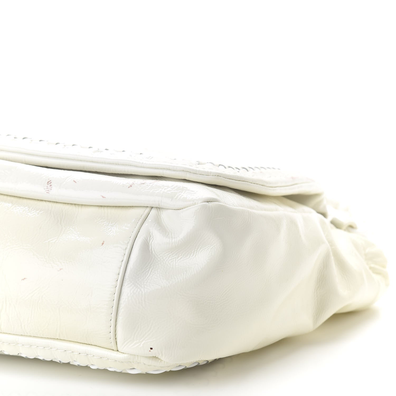Chanel Crinkled Patent Modern Chain Flap White 9 of 9