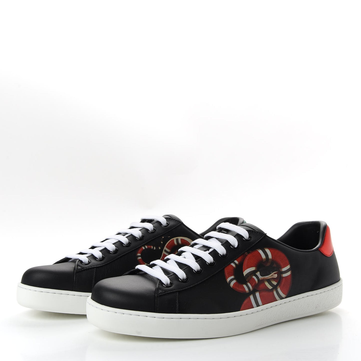 Calfskin Kingsnake Mens Ace Sneakers 8.5 Black Multicolor