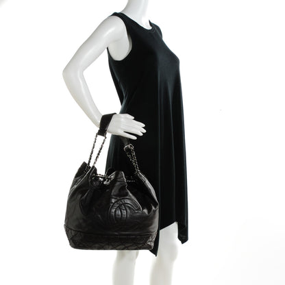 Chanel Calfskin Drawstring CC Bucket Bag Dark Brown 2 of 7