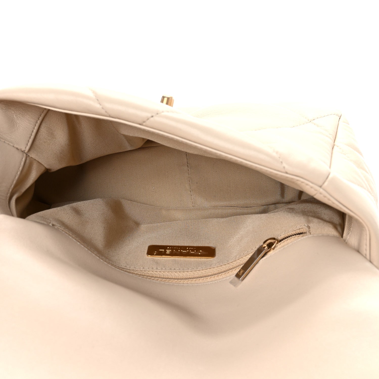 Chanel Lambskin Quilted Medium Chanel 19 Flap Light Beige 5 of 11