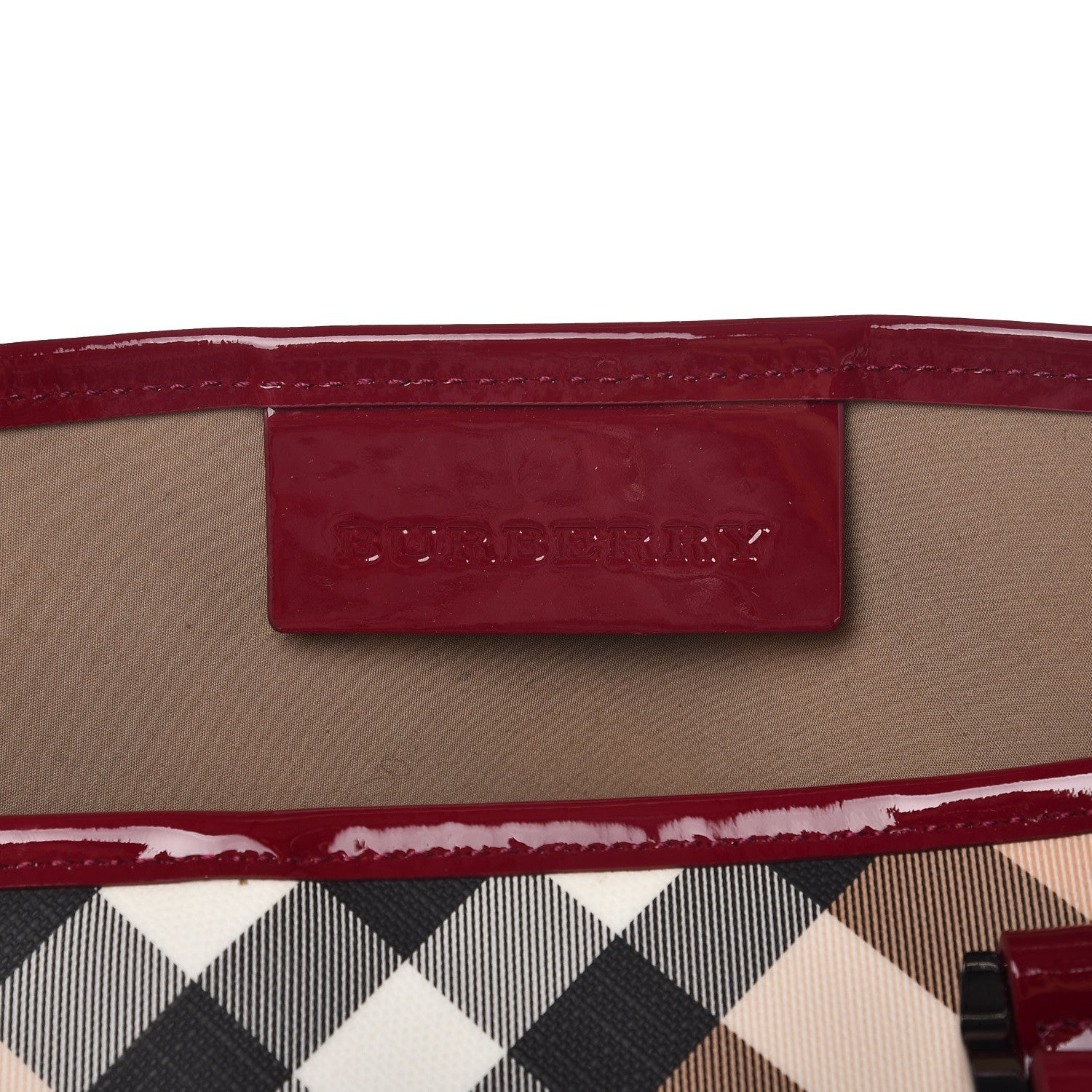 Burberry Nova Check Large Nickie Tote Raspberry 6 of 11