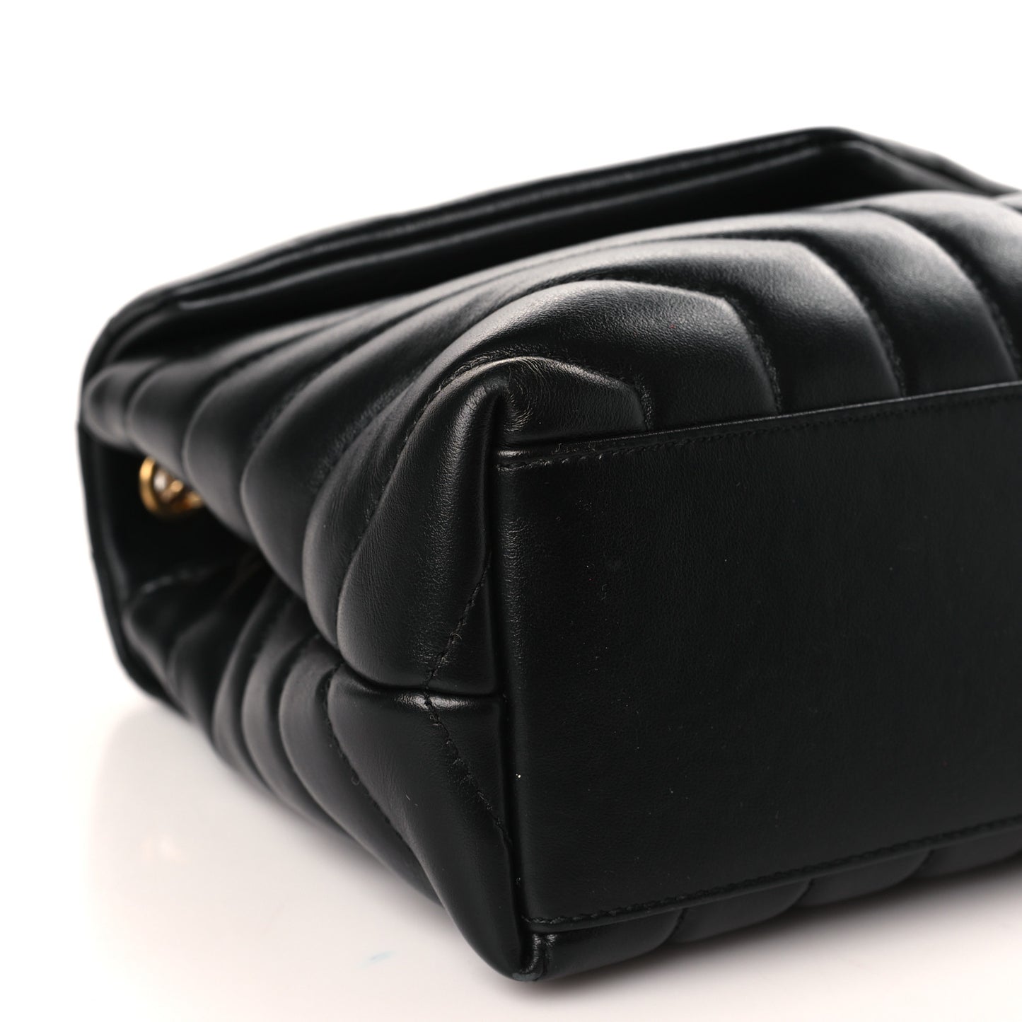 Calfskin Y Quilted Monogram Small Loulou Chain Satchel Black