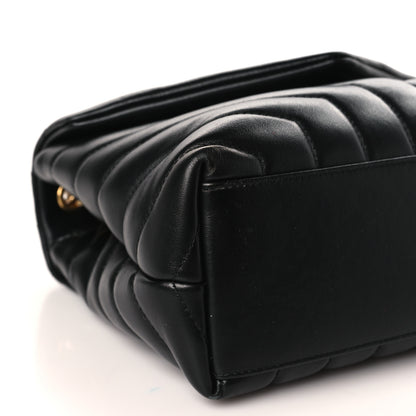 Saint Laurent Calfskin Y Quilted Monogram Small Loulou Chain Satchel Black 8 of 9
