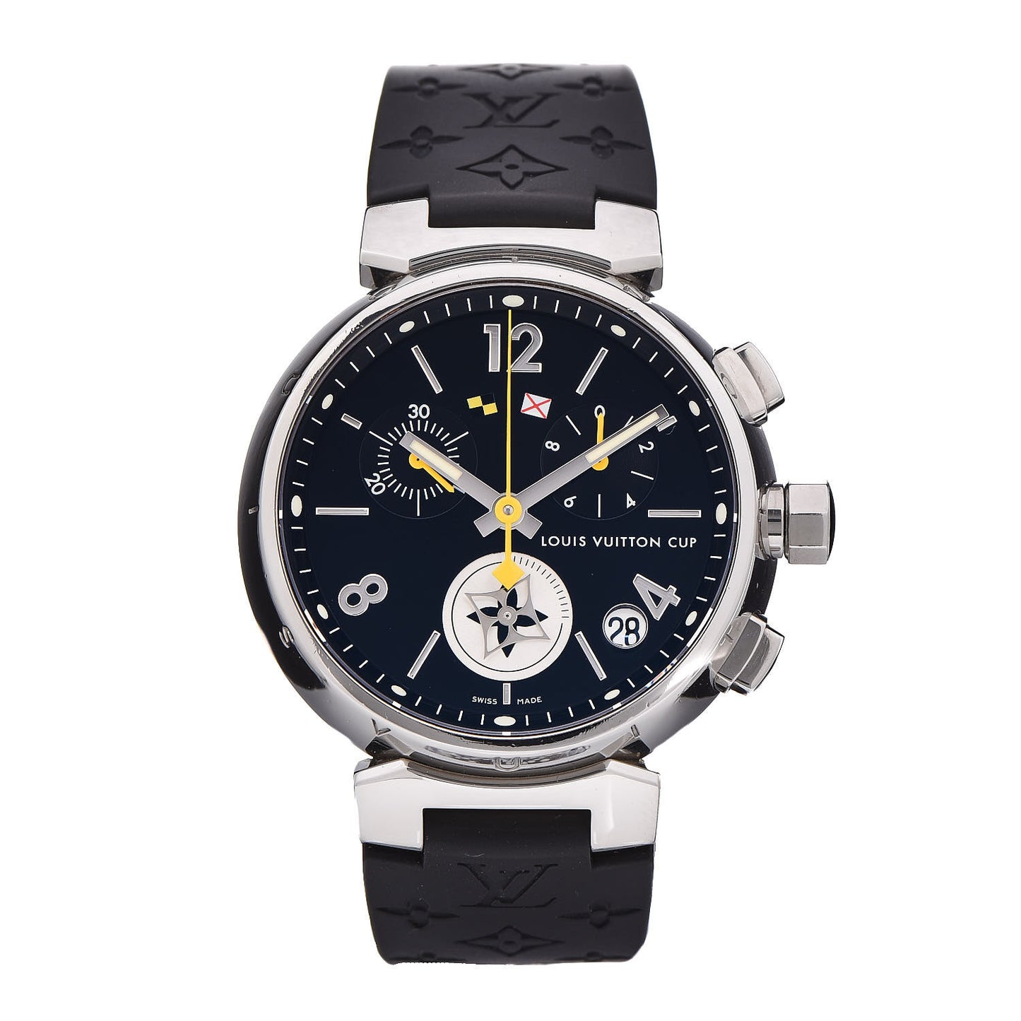 Stainless Steel Rubber 39mm Tambour Lovely Cup Quartz Watch Black