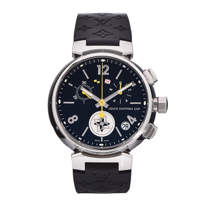 Louis Vuitton Stainless Steel Rubber 39mm Tambour Lovely Cup Quartz Watch Black 1 of 5