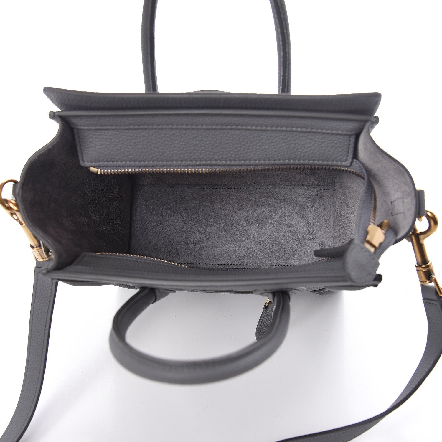 Celine Baby Drummed Calfskin Nano Luggage Kohl 5 of 10