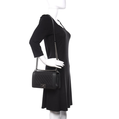 Chanel Caviar Quilted Medium Boy Flap Black 2 of 11