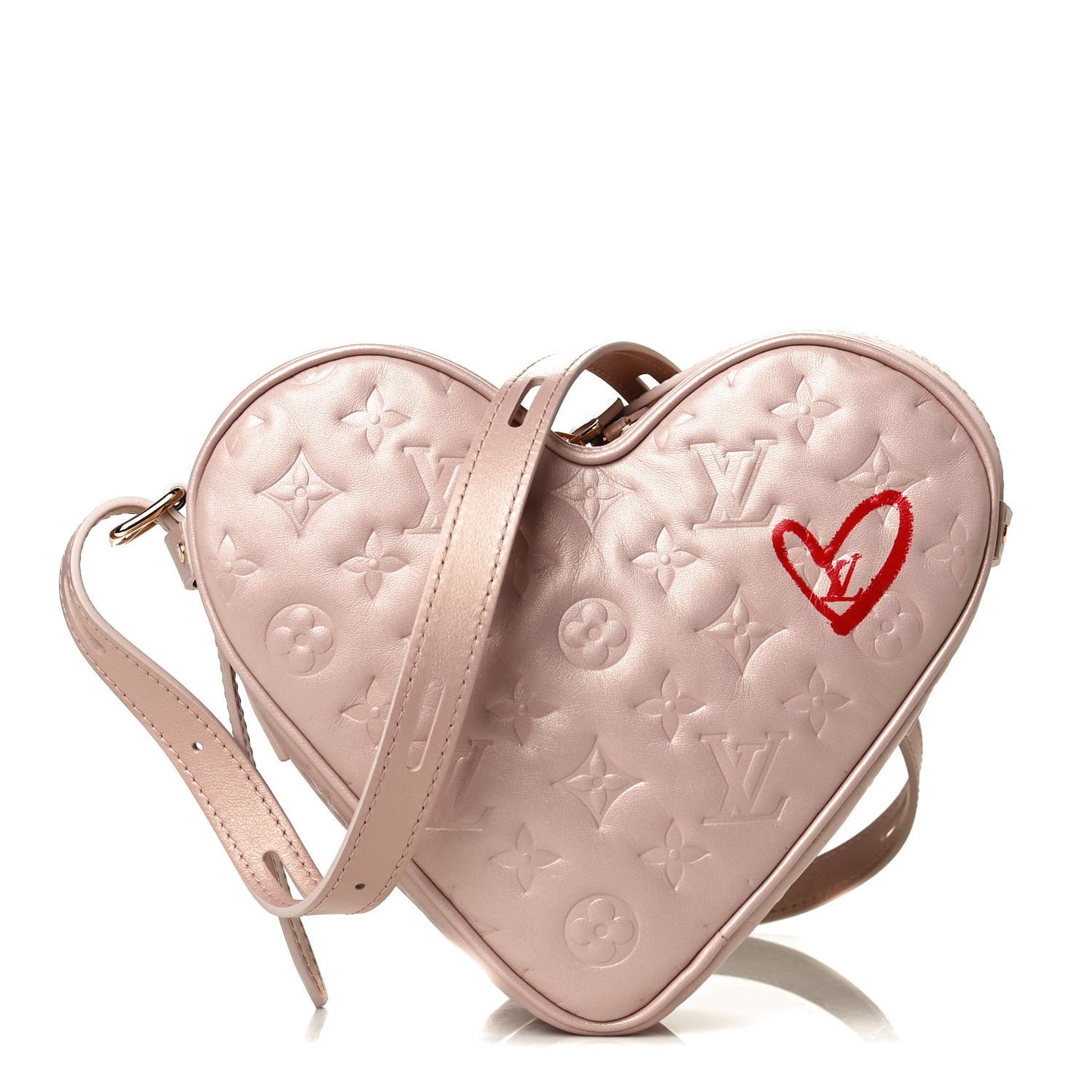 Lambskin Embossed Monogram Fall In Love Sac Coeur Light Pink