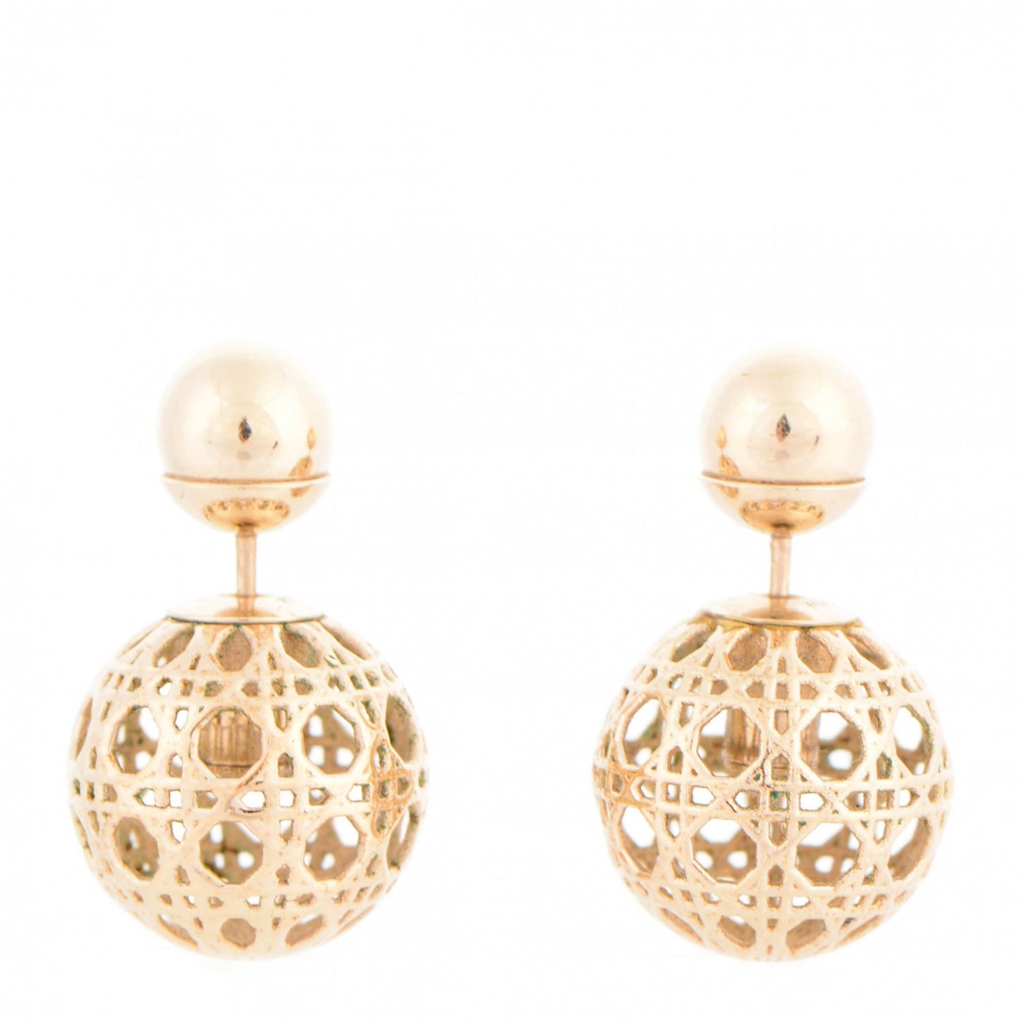Cannage Mise En Dior Tribal Earrings Gold