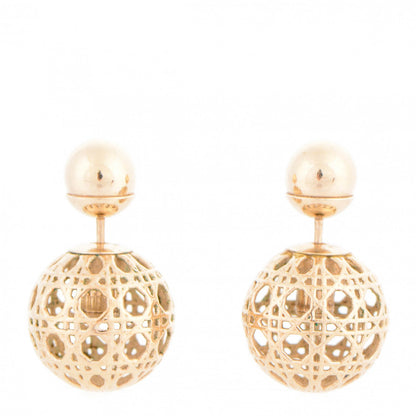 Christian Dior Cannage Mise En Dior Tribal Earrings Gold 1 of 4