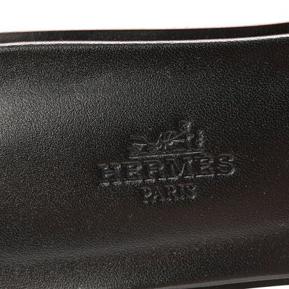 Hermes Suede Goatskin Tufted Leopard Womens Oran Sandals 39 Brun Fume Black 5 of 9