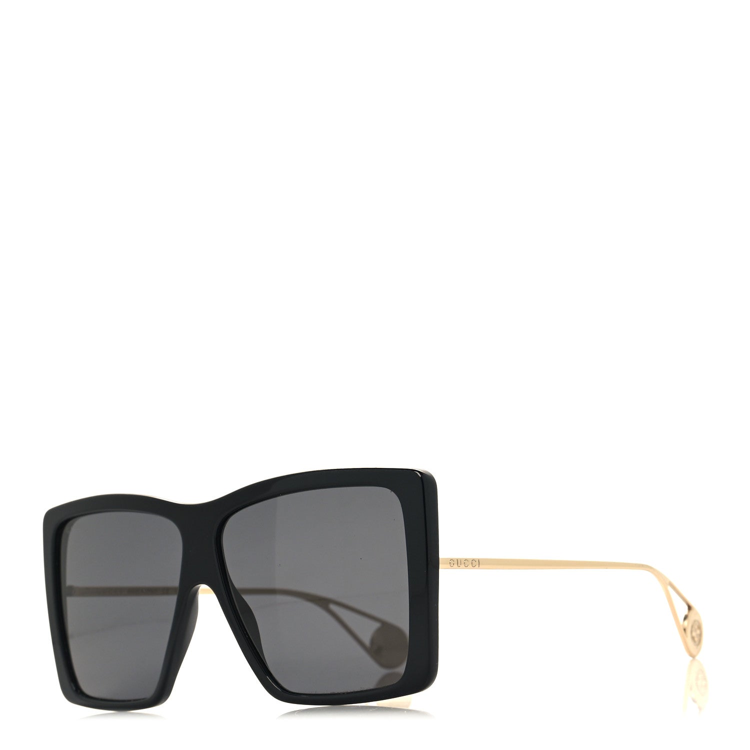 Gucci Acetate Oversize Square Frame GG0434S Sunglasses Black 1 of 8