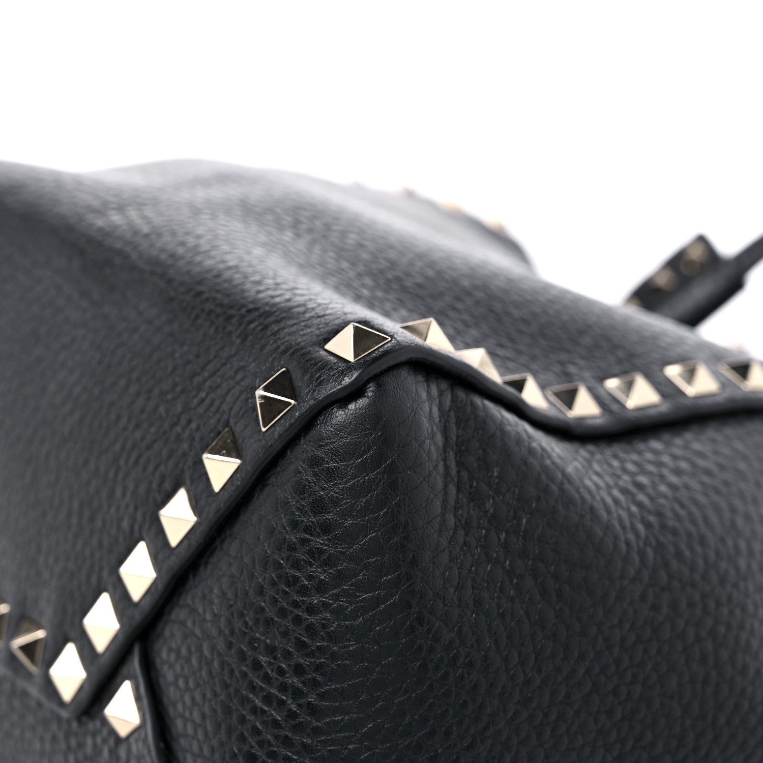 Valentino Garavani Grained Calfskin Small Rockstud Bucket Bag Black 8 of 11