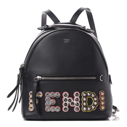 Fendi Vitello Century Fun Fair Metal Studded Mini Backpack Black Multicolor 1 of 10