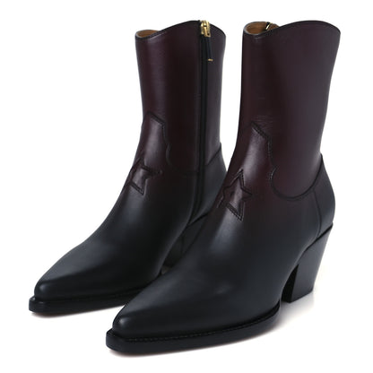 Christian Dior Shaded Calfskin Ombre L.A. Ankle Boots 37 Black Rouge 4 of 10