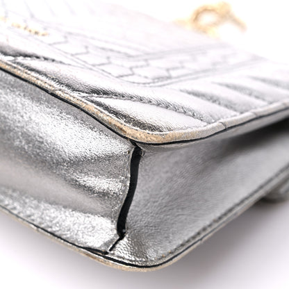Bulgari Metallic Calfskin Quilted Serpenti Forever Shoulder Bag Silver 12 of 15