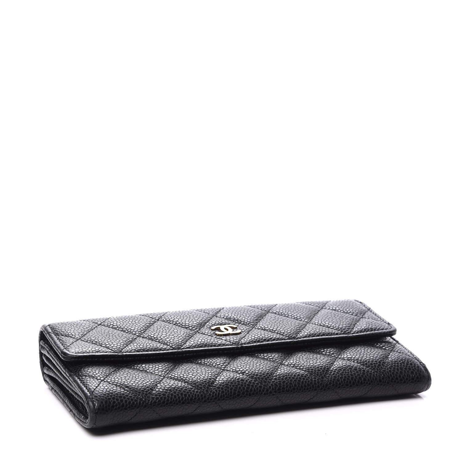 Chanel Caviar Quilted Large Gusset Flap Wallet Black 3 of 10