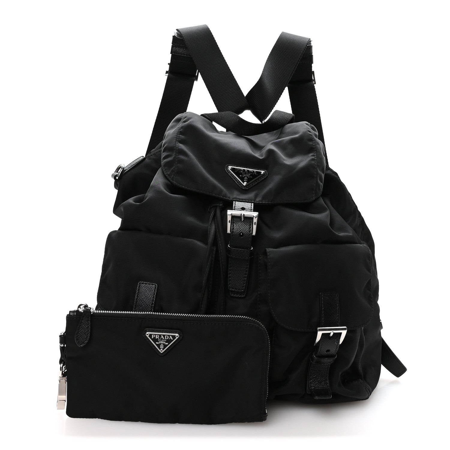 Prada Re-Nylon Vela Saffiano Medium Backpack Black 3 of 12