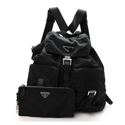 Prada Re-Nylon Vela Saffiano Medium Backpack Black 3 of 12