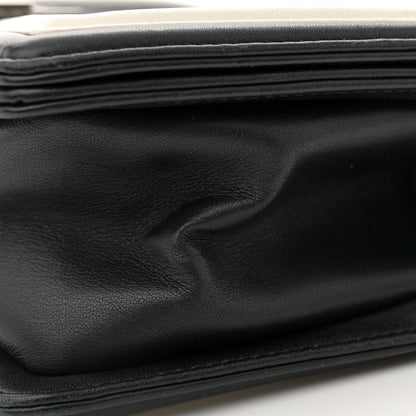 Chanel Calfskin Pleated Small Boy In Rome Flap Black White 13 of 15