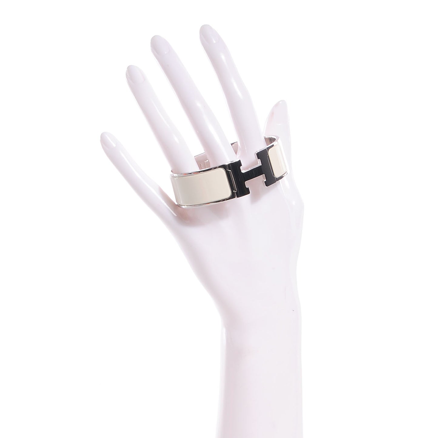 Enamel Wide Clic Clac H Bracelet GM Craie
