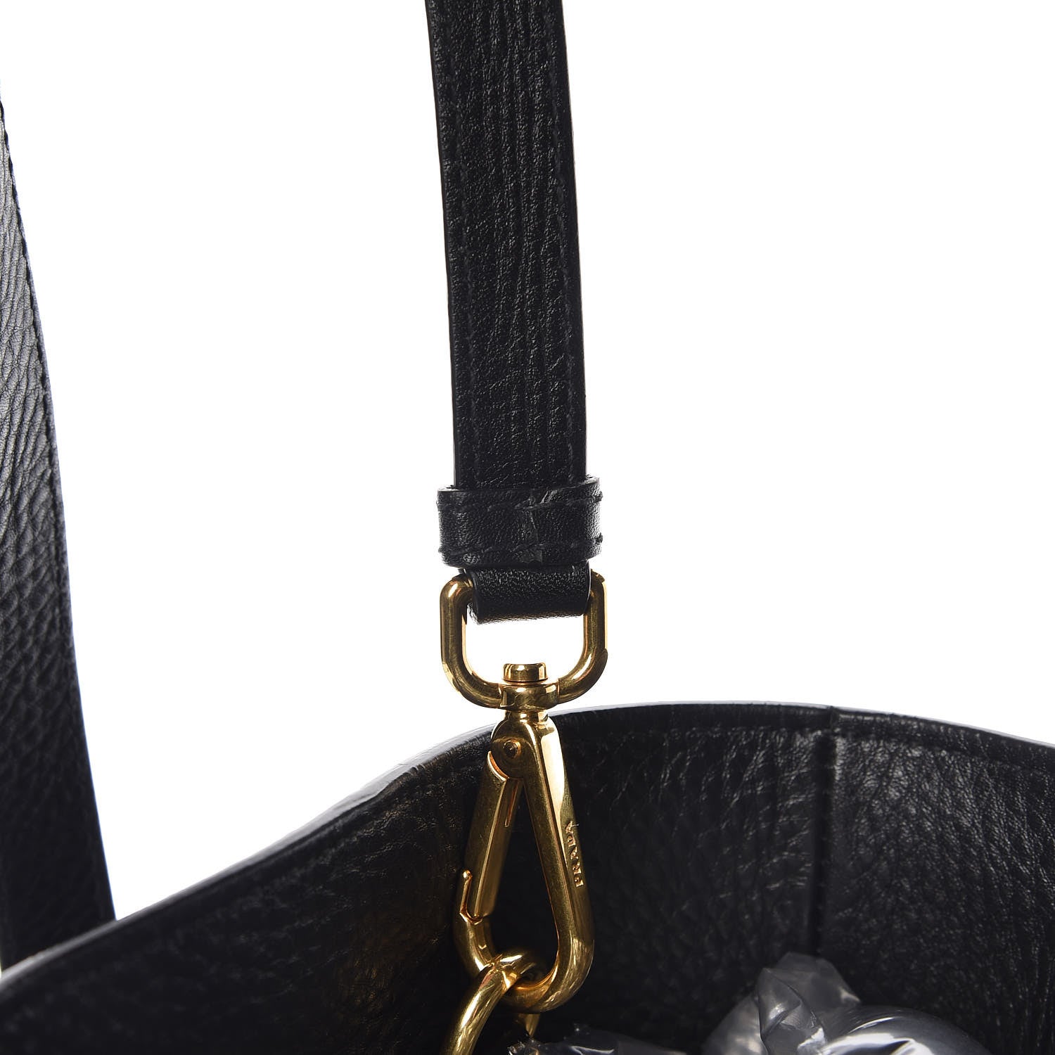 Prada Vitello Daino Shoulder Bag Black 15 of 17