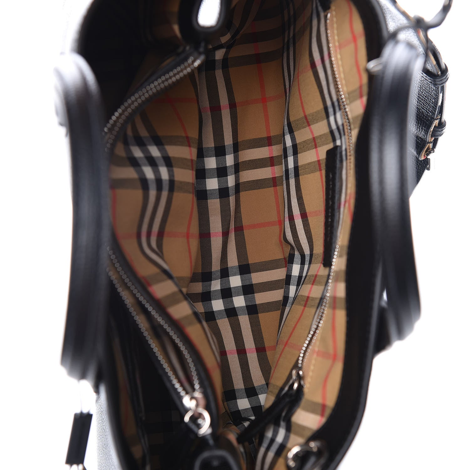 Burberry Derby Calfskin Medium Banner Tote Black 8 of 12