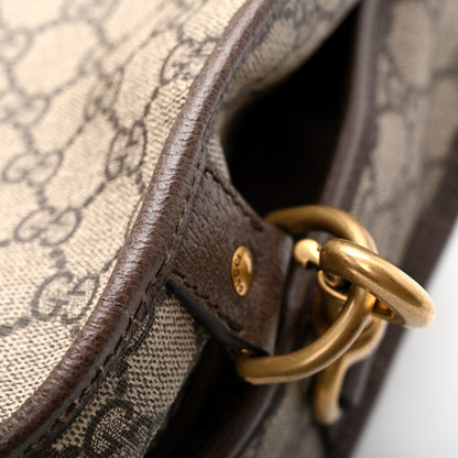 Gucci GG Supreme Monogram Textured Dollar Calfskin Web Ophidia Savoy Garment Bag Beige Ebony New Acero 10 of 11