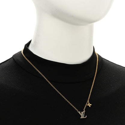 Louis Vuitton Metal Crystal LV Iconic Necklace Gold 2 of 8