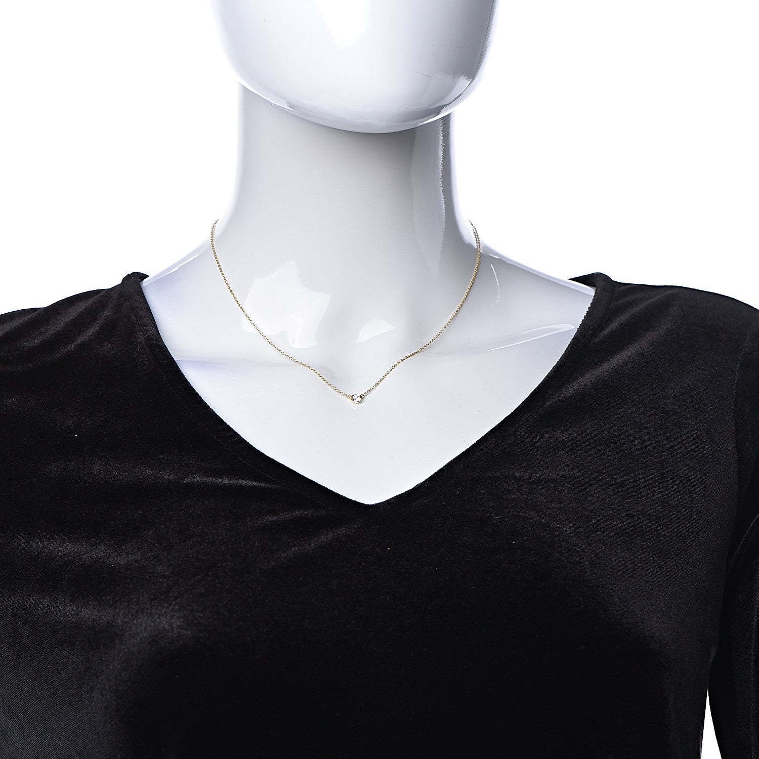 Tiffany 18K Yellow Gold Diamond .21ct Elsa Peretti Diamonds by the Yard Pendant Necklace 2 of 9