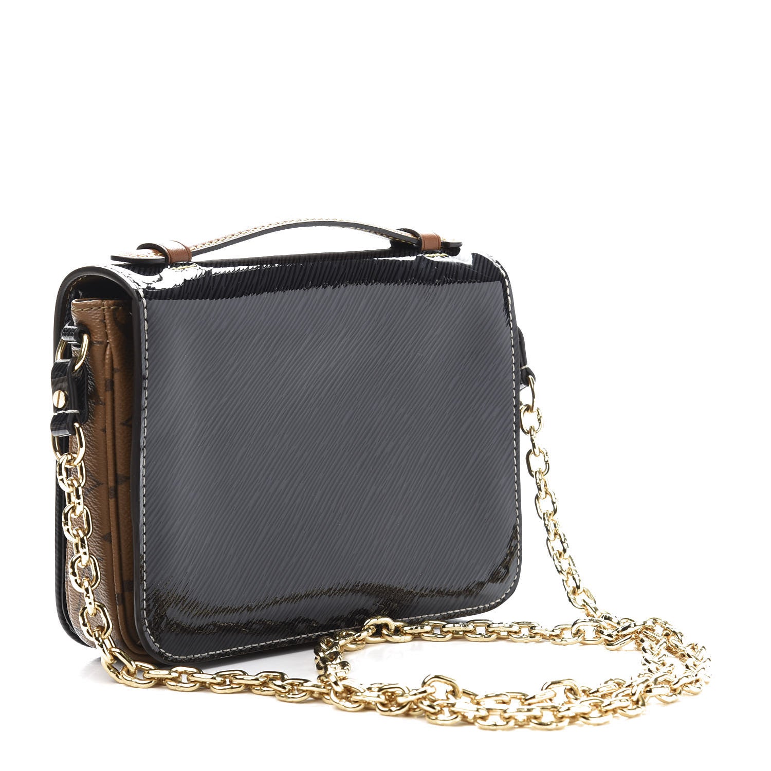 Louis Vuitton Shiny Epi Reverse Monogram Pochette Metis Mini Marine 4 of 14