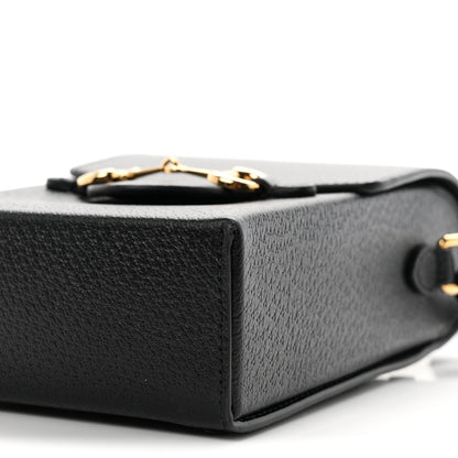 Gucci Dollar Calfskin Vertical Horsebit 1955 Crossbody Bag Black 9 of 9