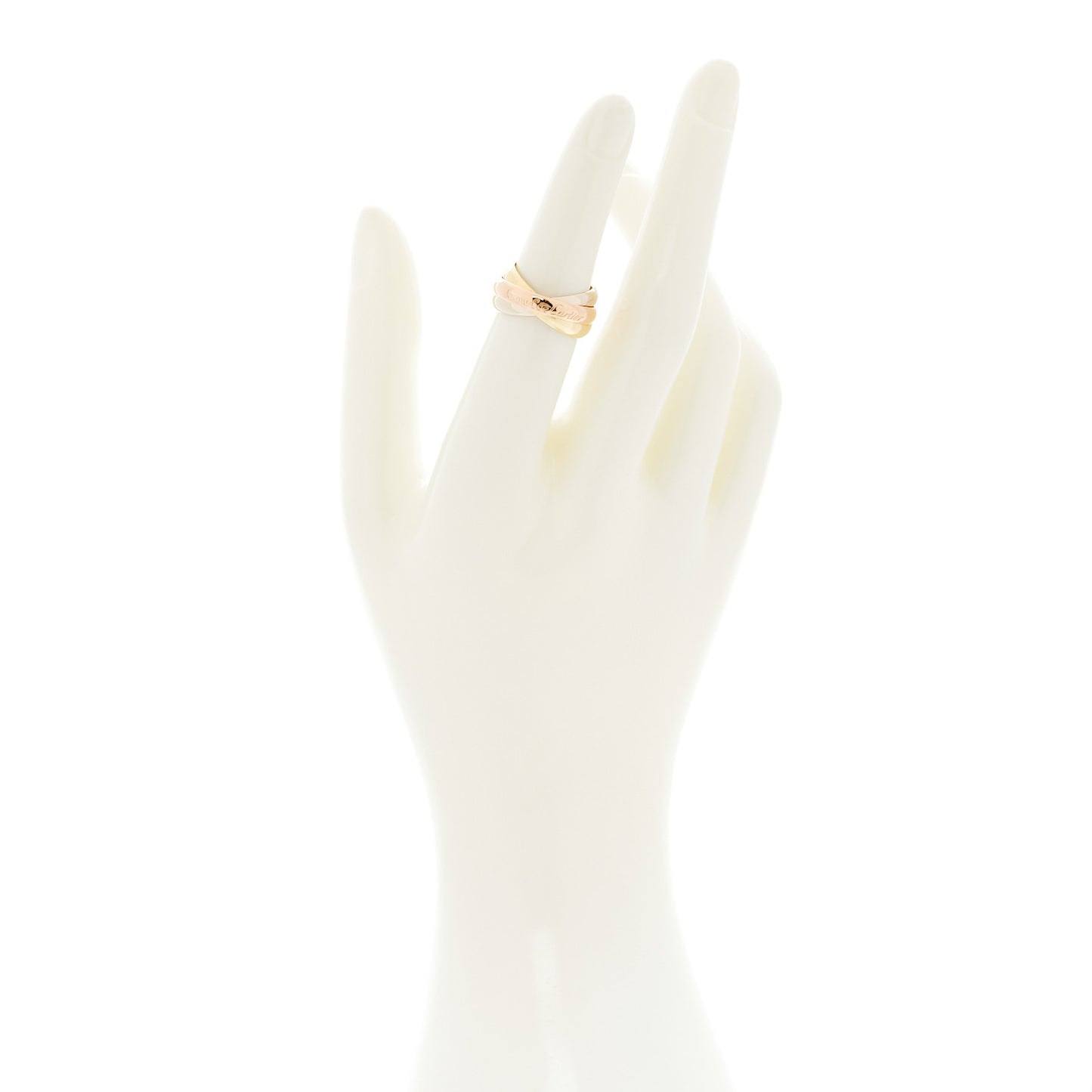18K Pink Yellow White Gold Classic Les Must De Cartier Trinity Ring 52 6