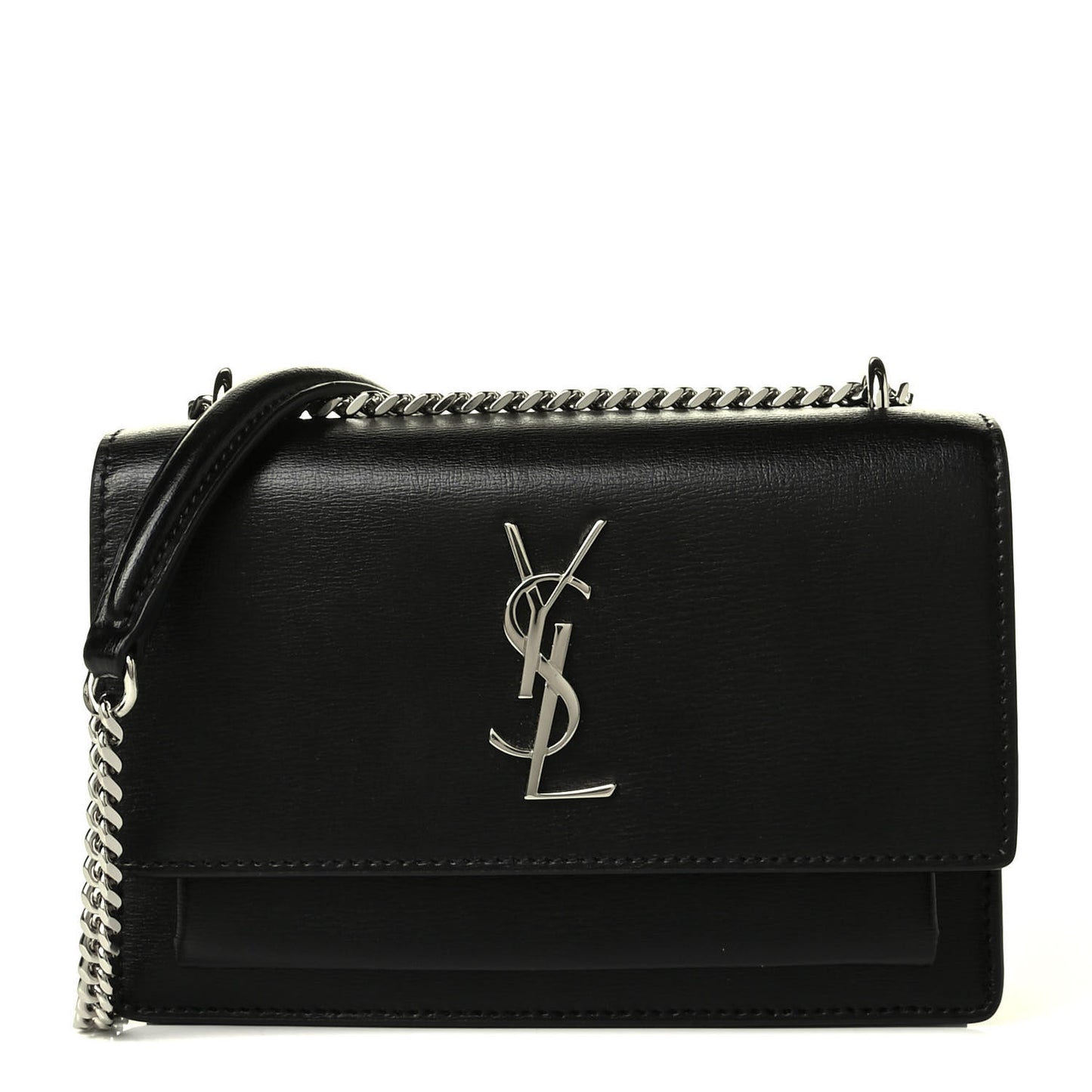 Calfskin Monogram Sunset Chain Wallet Black