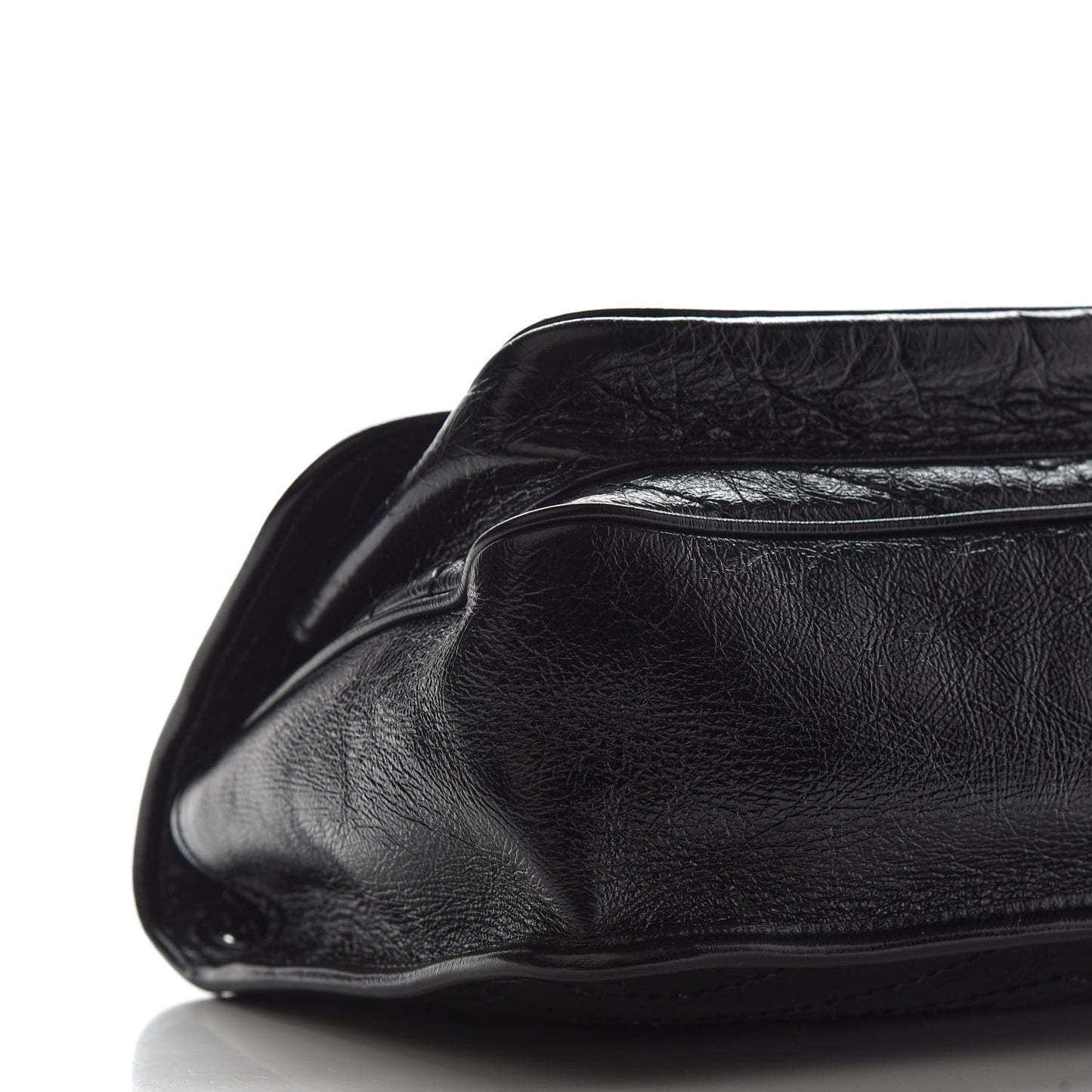 Crinkled Calfskin Matelasse Monogram Medium Niki Chain Satchel Black