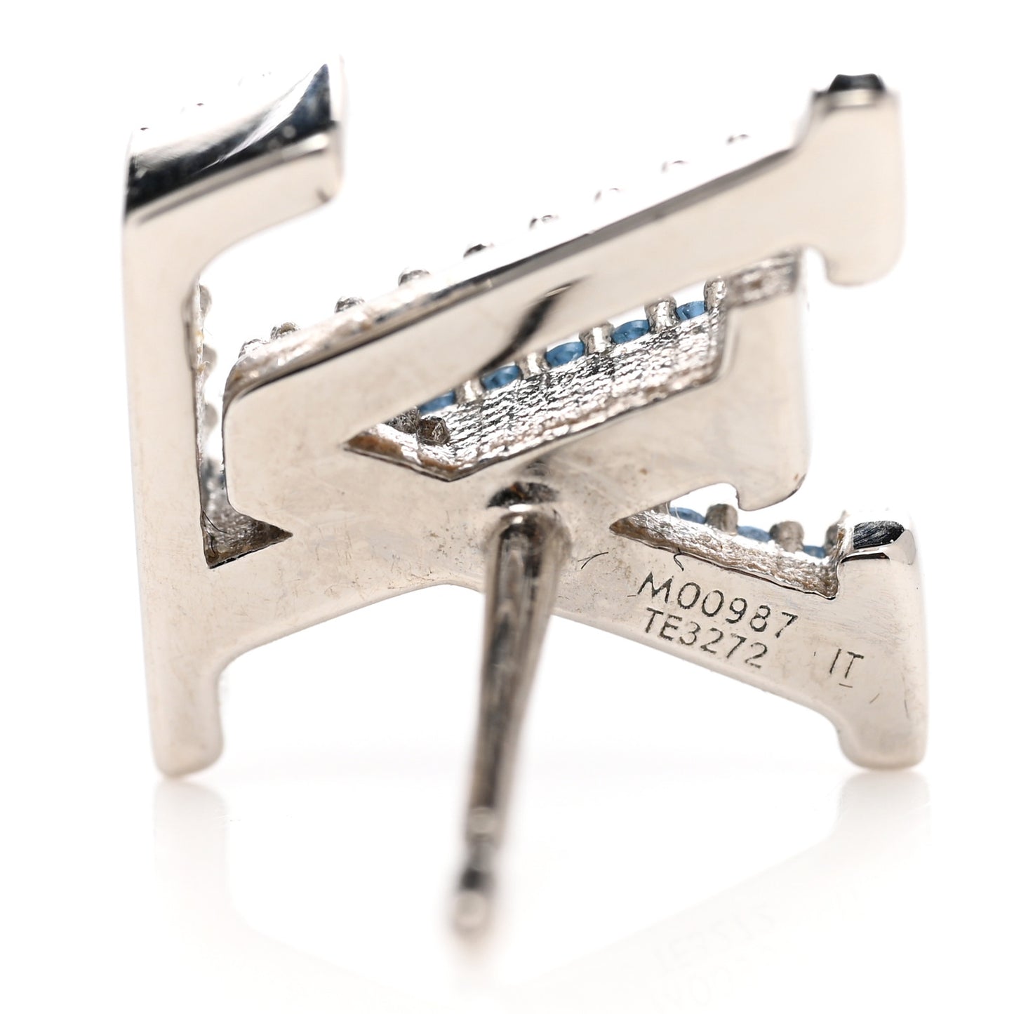 Metal Crystal LV Iconic Earrings Aquamarine