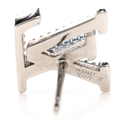 Louis Vuitton Metal Crystal LV Iconic Earrings Aquamarine 4 of 4