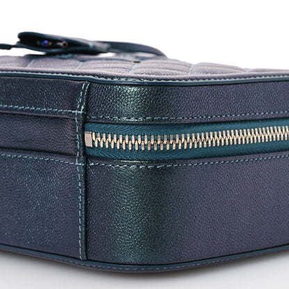 Chanel Iridescent Caviar Quilted Medium CC Filigree Vanity Case Dark Turquoise 11 of 11