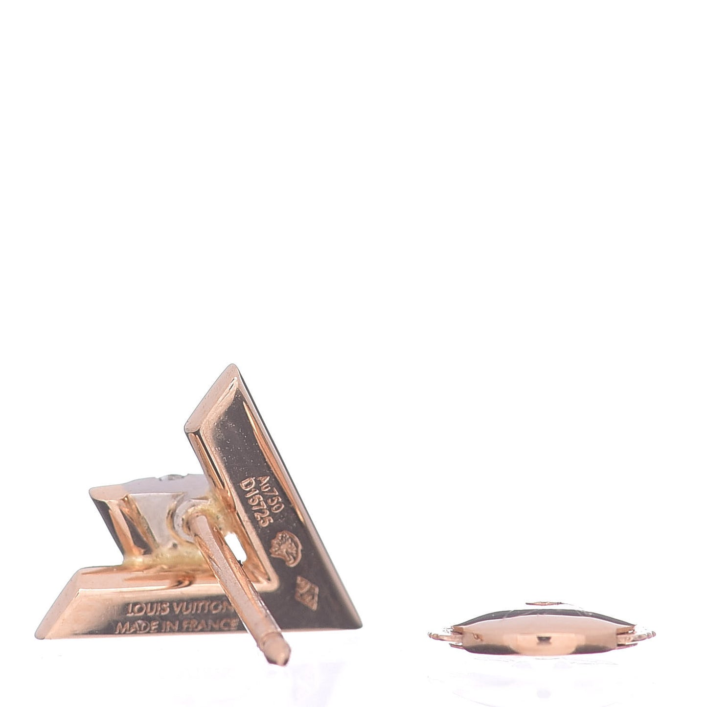 18K Pink Gold Diamond LV Volt Single Stud Earring