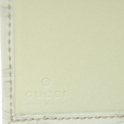 Gucci Guccissima Margaux Calfskin Metal Bar French Flap Wallet Mystic White 7 of 9