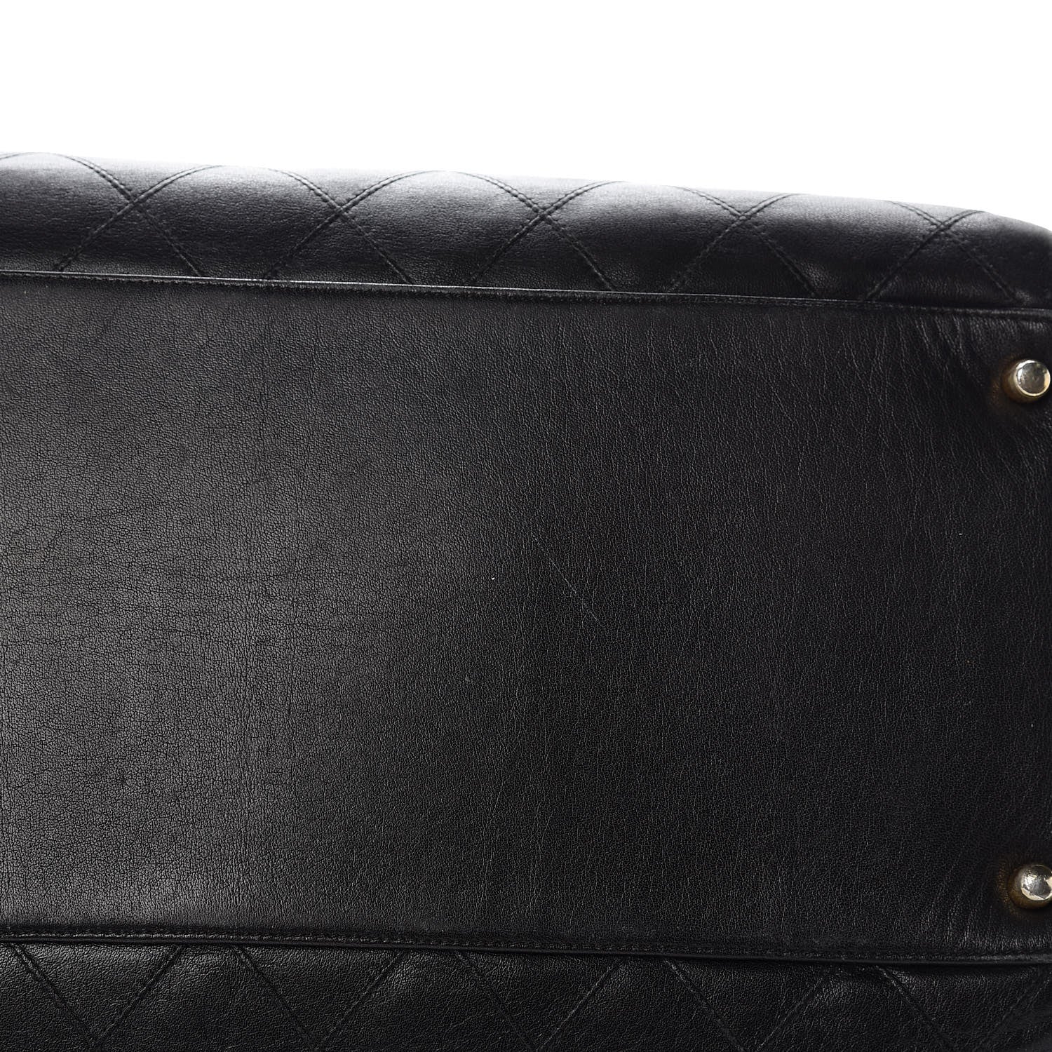Chanel Calfskin Stitched XL Weekender Black 12 of 24