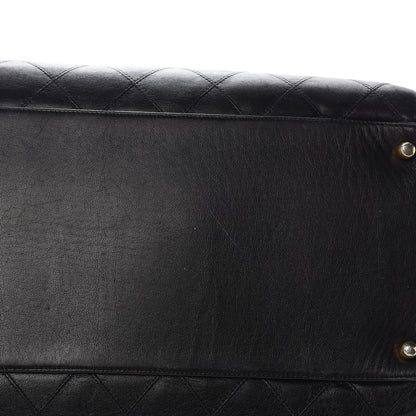 Chanel Calfskin Stitched XL Weekender Black 12 of 24