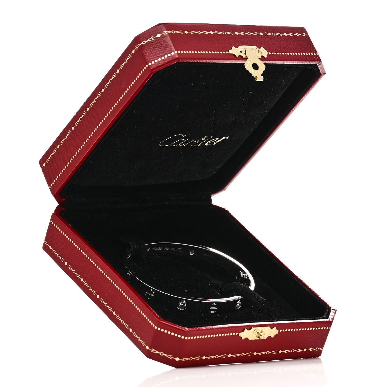Cartier 18K White Gold 4 Diamond Love Bracelet 16 5 of 5